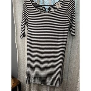 We The Free by Free People Striped‎ Cutout Dress Black White Size XS